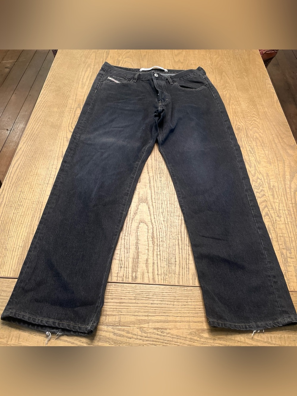 Diesel Mens 38x30 Black Gray Vintage 90s Denim Jeans